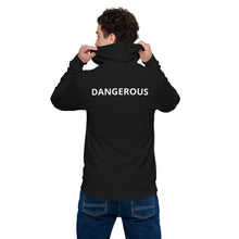 Load image into Gallery viewer, DANGEROUS back word artUnisex basic zip hoodie