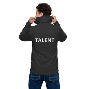 TALENT on back poker word art Unisex basic zip hoodie