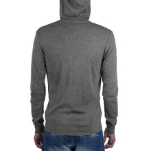 Load image into Gallery viewer, NO CHOP classic with words down right sleeve, light weight Unisex zip hoodie